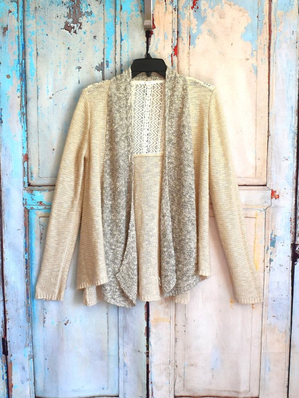 Women's Maurices Cardigan Sweater Long Acrylic Long Sleeve Open MEDIUM Beige